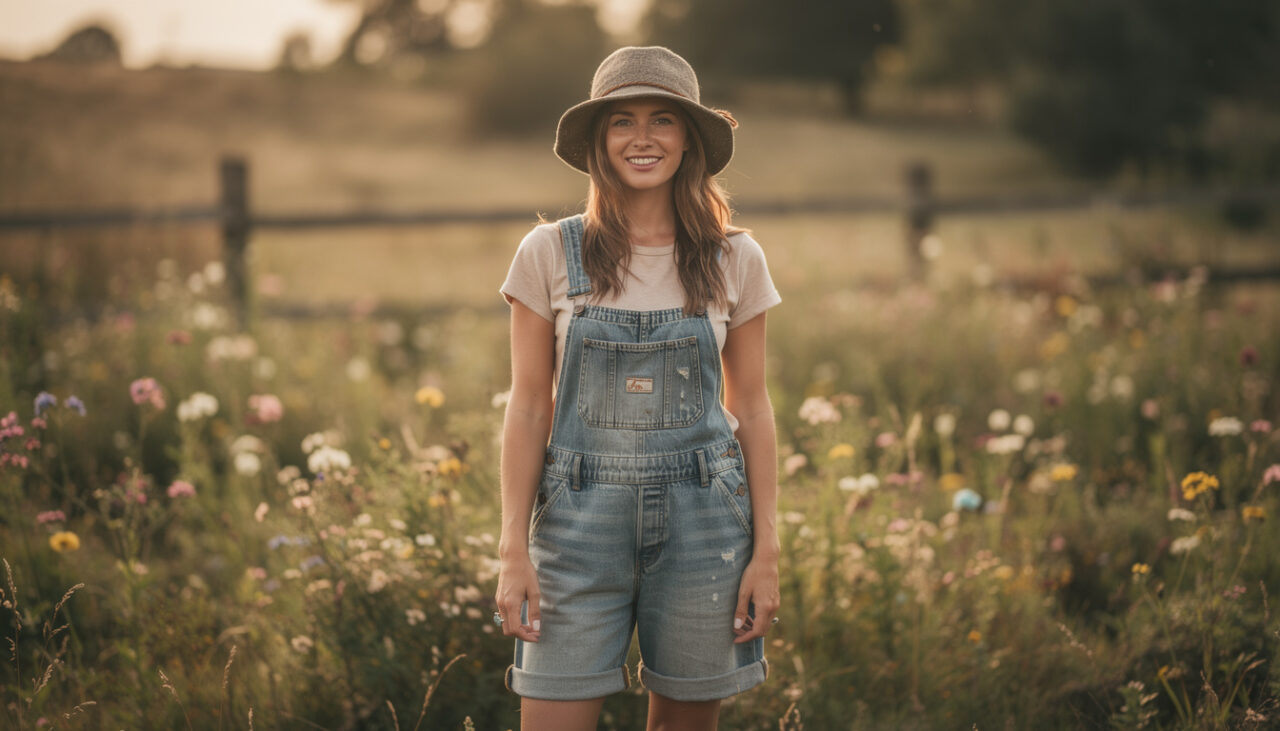 découvrez comment associer un chapeau bucket avec une salopette pour adopter un style vintage bohème tendance et décontracté.