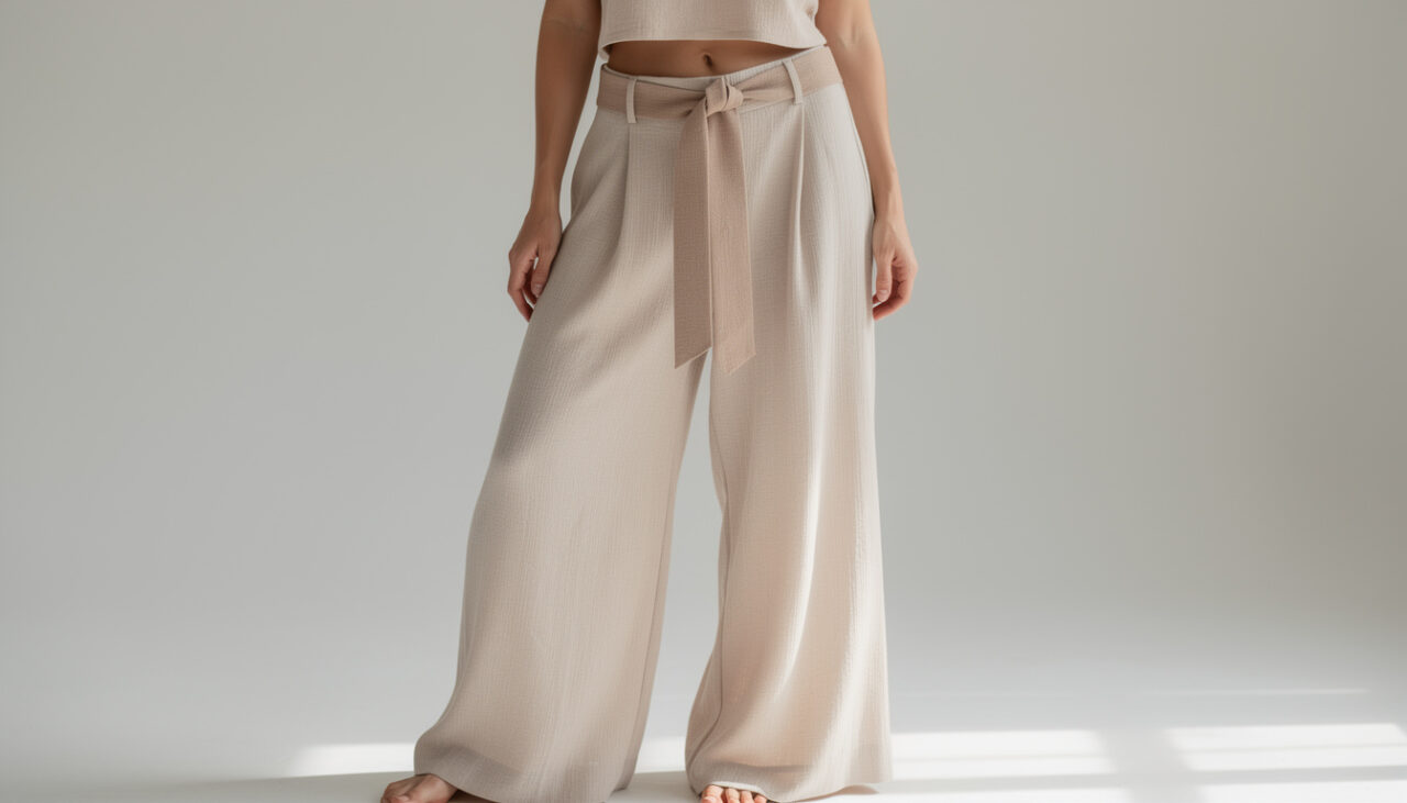 découvrez comment associer une ceinture sangle avec un pantalon palazzo minimaliste pour un look élégant et moderne, alliant confort et style épuré.