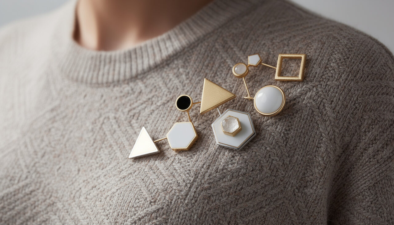 découvrez des idées de broches géométriques à porter sur un pull pour un style chic et moderne, alliant élégance et originalité.
