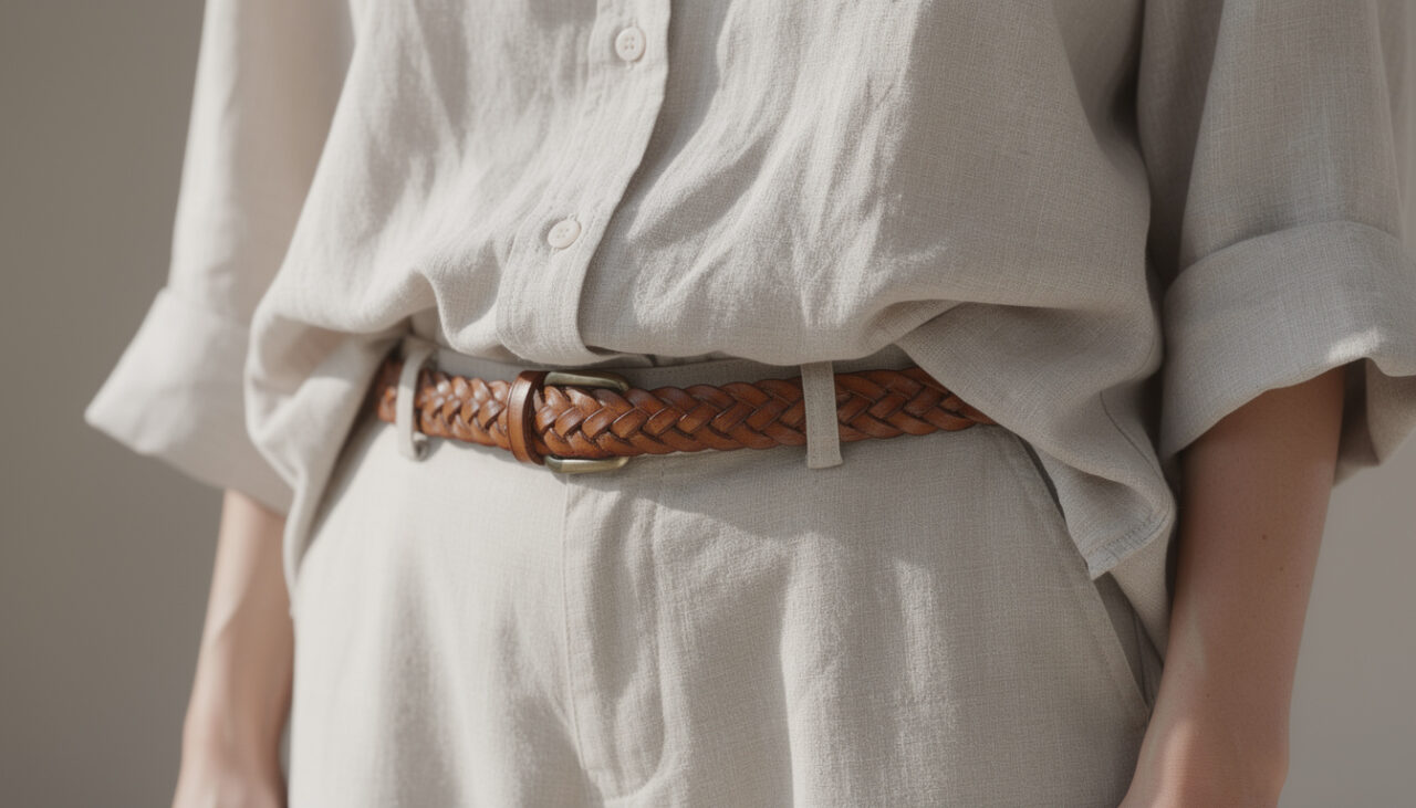 découvrez comment associer des ceintures tressées avec une chemise ample pour un look casual et tendance, alliant confort et style décontracté.