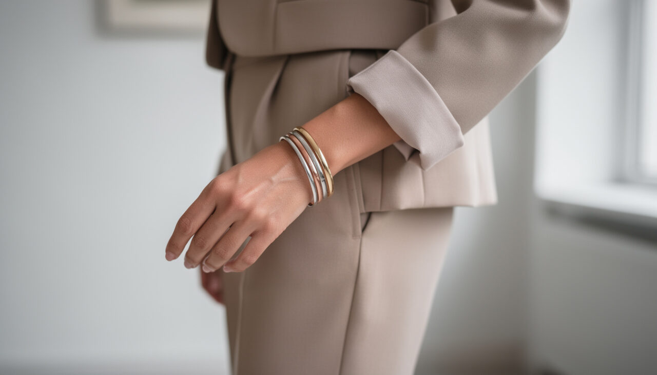 découvrez nos astuces pour porter des bracelets jonc fins avec un tailleur pantalon casual chic et sublimer votre style avec élégance et simplicité.